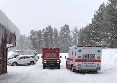 EMS Ambulances in the snow